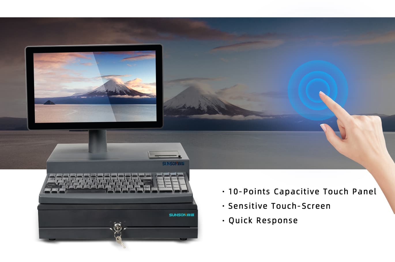 All in One POS Touch Screen Monitor With Built-in Printer